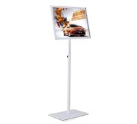 WIGSELBL Espositore per cartelli, supporto per poster, supporto regolabile in alluminio autoportante per pubblicità, informazioni, supporto per menù da pavimento (colore: bianco, dimensioni: A3)