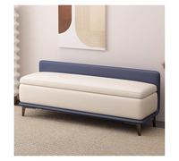 WIGSELBL Grande panca ottomana per soggiorno, ottomana ottomana per ingresso, poggiapiedi rettangolare (blu, 60 cm)