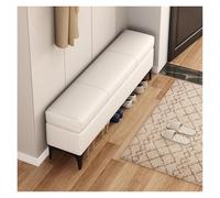 WIGSELBL Panca ottomana con contenitore in finta pelle, per camera da letto, con parte superiore sollevabile, moderna, di lusso, poggiapiedi, divano ottomana per soggiorno (crema, 90 cm)