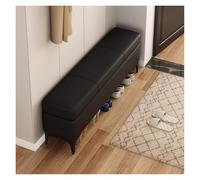 WIGSELBL Panca ottomana con contenitore in finta pelle, per camera da letto, con parte superiore sollevabile, moderna, di lusso, poggiapiedi, divano ottomana per soggiorno (nero, 60 cm)