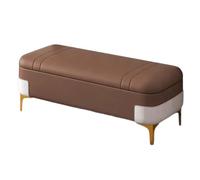 WIGSELBL Panca ottomana lunga con contenitore, ottomana in finta pelle, panche per interni, con seduta stretta e per poggiapiedi, in camera da letto (marrone, 120 cm)
