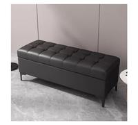 WIGSELBL Panca ottomana moderna, in ecopelle, imbottita, con spazio di archiviazione, per camera da letto, soggiorno, ingresso (nero, 120 cm)