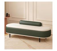 WIGSELBL Panca ottomana portaoggetti per estremità del letto, panca per scarpe da ingresso con contenitore, panca imbottita in pelle con seduta, per camera da letto, soggiorno (verde, 100 cm)
