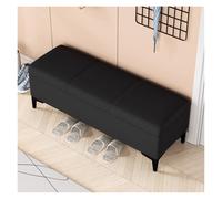 WIGSELBL Panca portaoggetti ottomana imbottita con poggiapiedi, rettangolare, per soggiorno, camera da letto, ingresso (nero, 100 cm)