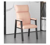 WIGSELBL Sedia da reception in pelle per gli ospiti, con braccioli imbottiti, sedia ergonomica da scrivania per sala d'attesa, per ufficio, scuola, chiesa, ricevimento degli ospiti (rosa)