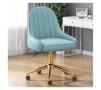 WIGSELBL Sedia da ufficio in pelle regolabile con schienale ergonomico, sedia imbottita per scrivania per computer per casa e ufficio (blu)