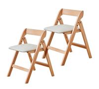 WIGSELBL Sedia pieghevole in legno massello di alta qualità, impilabile, con seduta imbottita in stile nordico, sedie portatili da cucina, per sala da pranzo, ufficio (2 pezzi)