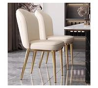 WIGSELBL Sedie da cucina con schienale curvo e imbottite, moderne di metà secolo, con gambe in metallo dorato, sedie da pranzo per ristorante e caffè (2 pezzi)