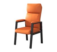 WIGSELBL Sedie in pelle per sala d'attesa, per ufficio, ospiti, reception, ergonomiche, con braccioli imbottiti, per sala riunioni e conferenze (arancione)