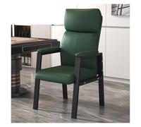 WIGSELBL Sedie per riunioni resistenti, ergonomiche, da ufficio, con braccioli imbottiti, comoda, sedia da reception in pelle per conferenze e sale riunioni (verde-1)