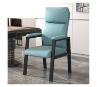 WIGSELBL Sedie per riunioni resistenti, ergonomiche, da ufficio, con braccioli imbottiti, comoda sedia da reception in pelle per conferenze e sale riunioni (blu)