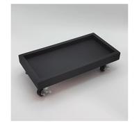 WIGSELBL Vassoio per piante rettangolare, carrello per piante con ruote girevoli da giardino, resistente, per interni ed esterni, mobile su ruote girevoli (nero, 42 x 17 cm)