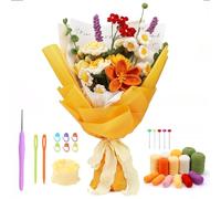 WIGUROE Kit all'uncinetto per bouquet, kit all'uncinetto per principianti con video tutorial passo-passo, kit per uncinetto con fiori