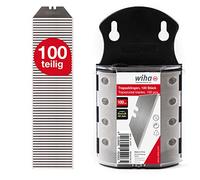Wiha 100 lame trapezoidali, lame di ricambio extra affilate per taglierine, conservate in un distributore, in acciaio di alta qualità durevole (45426)