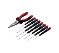 Wiha 26190 - Set di cacciaviti a taglio e a croce con pinze professionali a becco lungo 16 cm, 8 pezzi