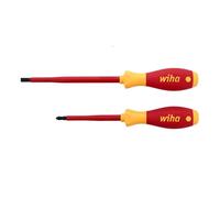 Wiha 33580 Set di 2 cacciaviti isolati SoftFinish a taglio/Phillips