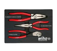 Wiha 34680 - Set di 3 pinze e taglierine con impugnatura classica