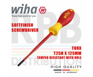 Wiha 41144 Cacciavite Torx T25H Slimfix Per Softfinish VDE Elettrico Sicurezza