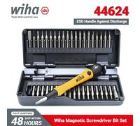 Wiha 44624 Set di Micro-bit 40 in 1 Set di punte per cacciavite dissipativo elettrostatico magnetico con asta di prolunga Z6901C4 Safe Storage