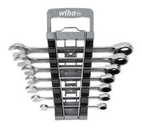 WIHA 45244 - Set chiavi a forcella a cricchetto, 8 pezzi, incl. supporto