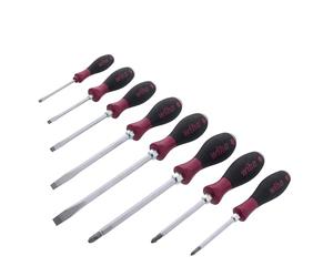 Wiha 53398 - Set di cacciaviti a taglio e Phillips, manico resistente in microfinitura, 8 pezzi