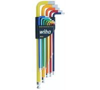 Wiha 66981 - Set di chiavi a L con estremità sferiche, codice colore, 13 pezzi