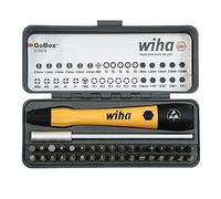 Wiha 75979 PicoFinish ESD Precision Micro Bit Set, 36 Pezzi | La maniglia PicoFinish sicura ESD soddisfa IEC 61340-5-1; micro bit scanalati, Phillips, esagonali, torx