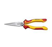 Wiha Alicates de boca semi-redonda Industrial electric con filo de corte, con forma recta 160 mm, 6 1/2" (35477)