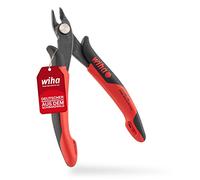Wiha Alicates de corte diagonal Electronic con cabeza puntiaguda ancha con chaflán pequeño 135 mm, 5 1/3" (27393)