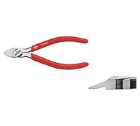 Wiha Alicates de corte diagonal para plástico Classic con resorte de apertura sin chaflán 125 mm, 5" (37402)
