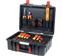 Wiha Basic Set L electric - Valigetta porta-utensili per elettricisti, 46 pezzi (rosso/giallo)