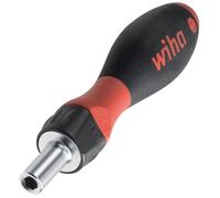 Wiha Cacciavite a cricchetto con impugnatura SoftFinish, 1/4", 72 denti, supporto magnetico, cacciavite con cricchetto, cacciavite a cricchetto (47169)