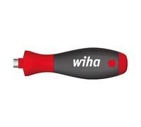 Wiha 32160 32160 - Cacciavite con portainserti magnetico 281 SoftFinish Stubby 1/4'' Cod. 28102, Nero, 125 mm