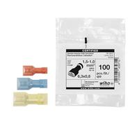 Wiha Casquillo de enchufe plano completamente aislado 100 ud. según DIN 4-6 mm²; 6.3 x 0.8 mm (43973)