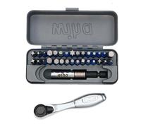 Wiha GoBox Terminator 76889 - Set di 32 punte a percussione con mini cricchetto, colore: Blu