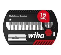 Wiha Juego de bits FlipSelector Standard de 25 mm TORX®, de 15 unid., de 1/4" C6,3, con clip para el cinturón (39056)