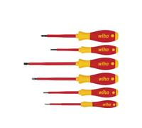 Wiha Juego de destornilladores SoftFinish® electric ranurados, Phillips, de 6 unid (00833)