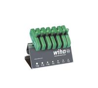 Wiha Juego de llaves Allen con mango de llave TORX de 8 unid., acabado en oxidación negra, incl. soporte de banco de trabajo (25624)