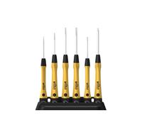 Wiha Juego de destornilladores de precisión PicoFinish® ESD ranurados, Phillips, de 7 unid., incl. soporte (43707)