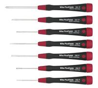 Wiha PicoFinish, set di cacciaviti fini, 7 pezzi, a croce, Phillips, cacciavite di precisione in filigrana, modellismo, meccanica di precisione, con tappo girevole