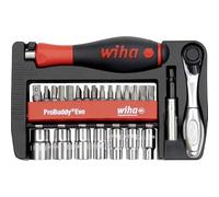 Wiha ProBuddy® Evo - Set di 40 pezzi con bit e chiavi a cricchetto 1/4" con impugnatura per cacciavite SoftFinish, mini cricchetto a 72 denti, portabit magnetico | Set di utensili compatto per