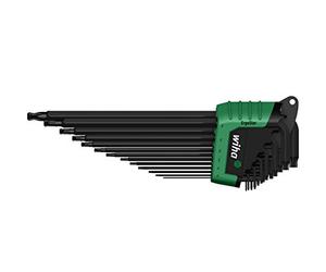 Wiha SB 366BE HZ13 - Set di 13 chiavi maschio Torx® brunite a testa sferica in astuccio Ergostar