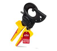 Wiha Tronchese per cavi fino a 300 mm² | Tronchese a cricchetto per cavi in rame e alluminio | Forbice per cavi con principio a cricchetto | Tronchese a cricchetto per cavi di alluminio e rame Quantit
