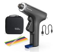 Wiha Zai Haus, set di pistola per colla a caldo, con bastoncini, 7 mm, con custodia, pistola per colla professionale senza fili, per fai da te e fai da te, con luce LED, durata di riscaldamento 10-15