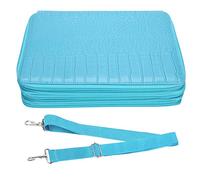 WIHFHGZ Astuccio Portapastelli Grande Capacità 252 Fori, in PU, Multistrato, Portatile - Design Robusto, Comodo da Trasportare, Ideale per Matite Colorate e Pennarelli (Blu)