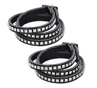 WIHFHGZ Bracciale Regolabile in Pelle Artificiale, 2 Pezzi, Multistrato, Design Unico - Resistente e alla Moda, Perfetto per Feste e Incontri