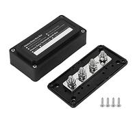 WIHFHGZ Bus Bar Power Distribution Box, 48V DC 4 Studs, Plastica e Nylon - Distribuzione 300A, Base Rinforzata in Fibra di Vetro, per Auto Barca (A(nero))
