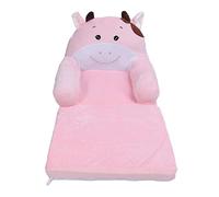 WIHFHGZ Divano Bambini Pieghevole, Pouf Letto Singolo, Morbido e Confortevole, Rosa con Stampa Mucca - Multifunzionale, Facile da Pulire, Ideale per Cameretta Ragazzi e Ragazze (2 livelli)