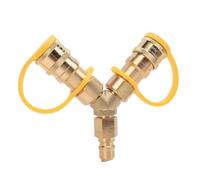 WIHFHGZ Raccordo Bombola Gas Portagomma 3/8M 1/4F, Splitter Y Ottone, Connessione Rapida Tubo GPL - Resistente e Versatile, Facile Installazione per Griglie e Riscaldatori Esterni