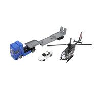 WIHFHGZ Set Veicoli Giocattolo in Plastica con Camion, Elicottero e Auto, Modelli Simulazione per Bambini, Regalo Educativo - Design Realistico, Materiale Durevole, Ideale per Bambini e